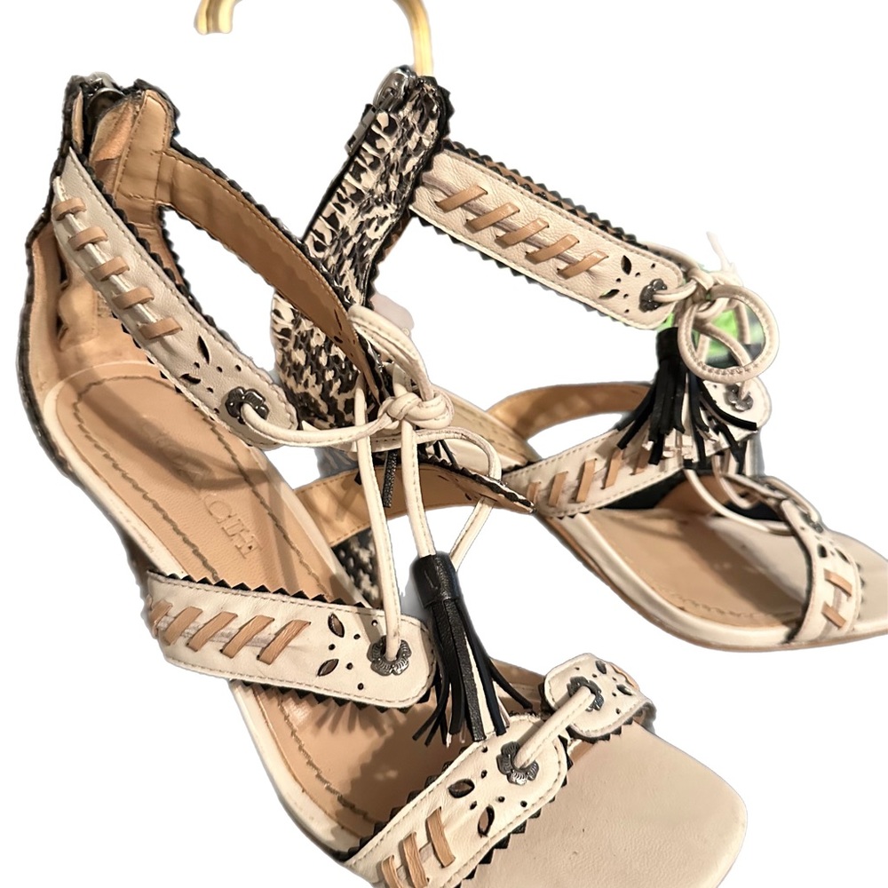 Coach snake print heels sandals